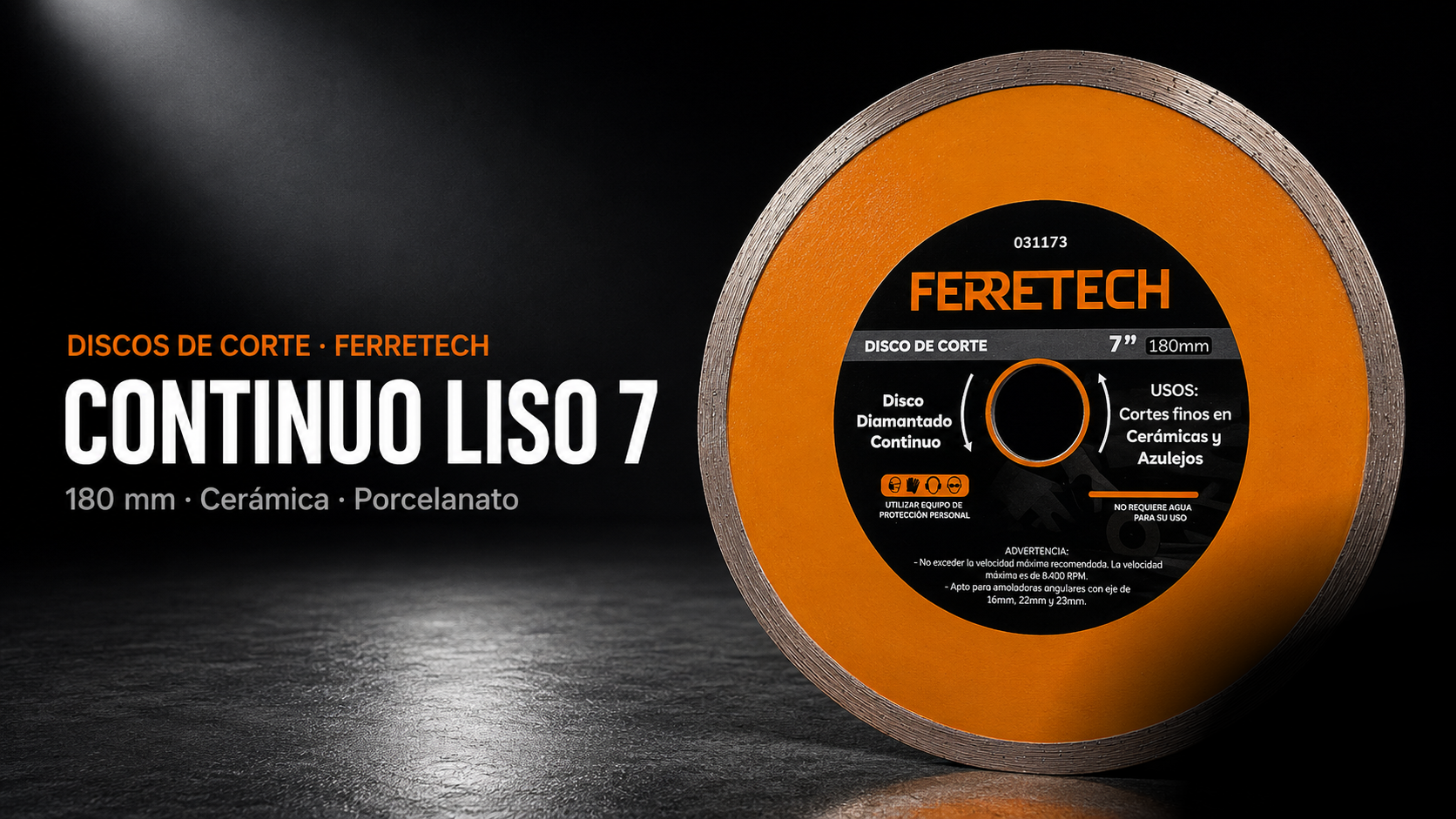 Disco diamantado Continuo liso 7"